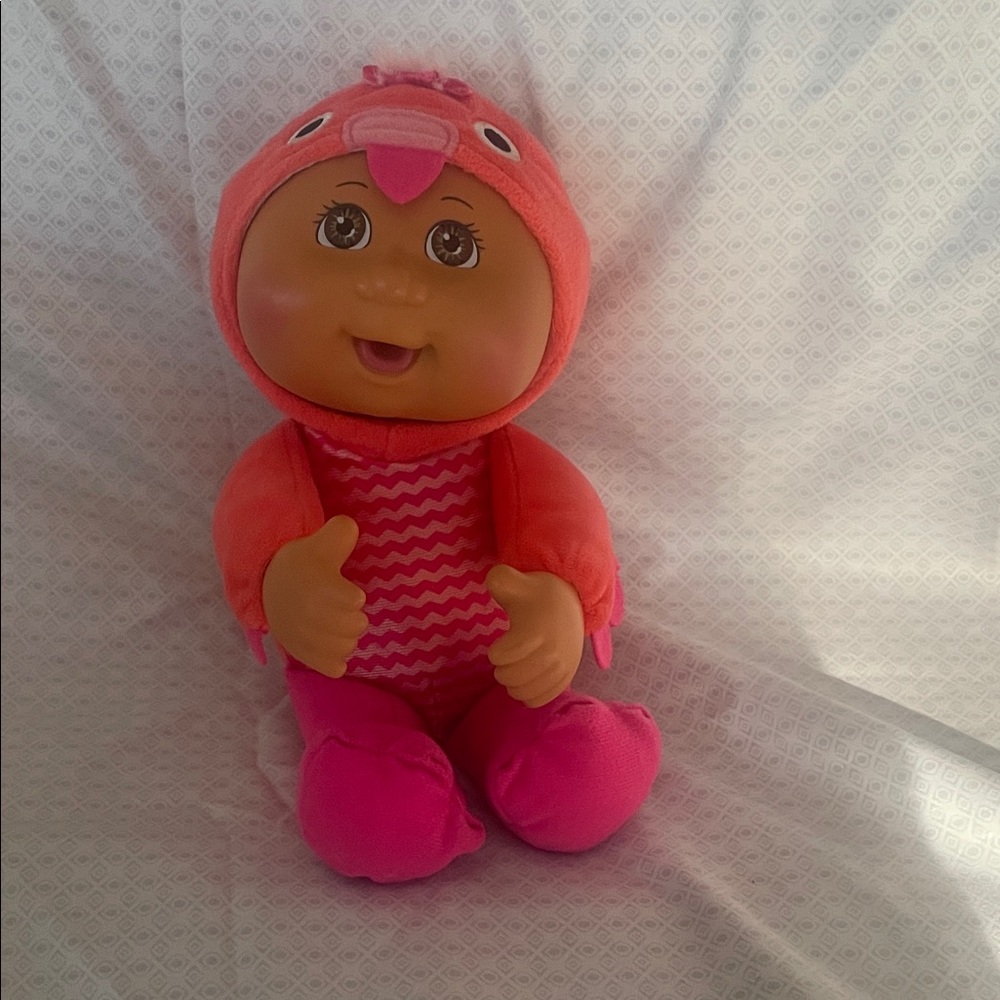 Charming Pink and Orange Doll with Bird Costume
